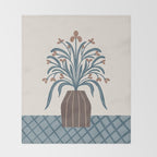 Earthy Modern Vase with Florals Throw Blanket Gallery Image 2