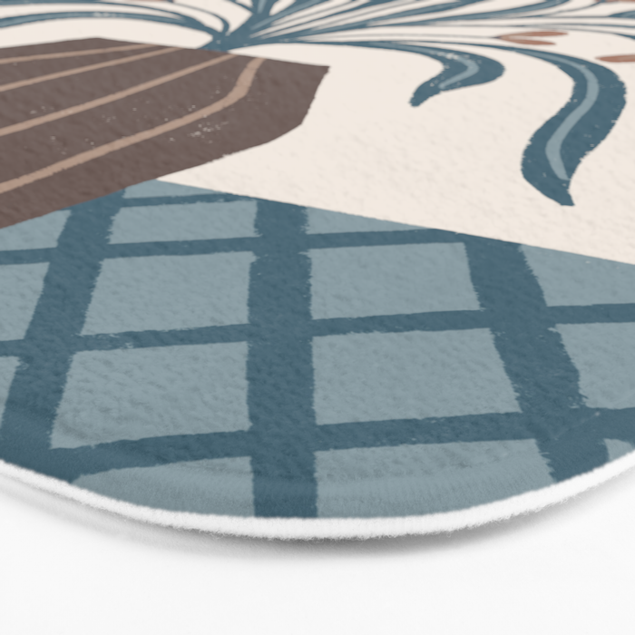 Earthy Modern Vase with Florals Bath Mat Gallery Image 3