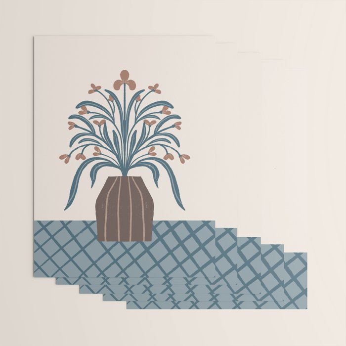 Earthy Modern Vase with Florals Wrapping Paper Gallery Image 3