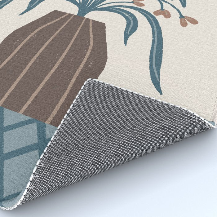 Earthy Modern Vase with Florals Rug Gallery Image 4