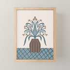 Earthy Modern Vase with Florals Mini Art Print Gallery Image 1
