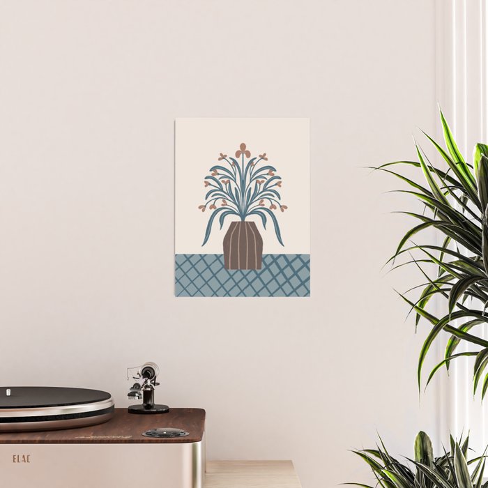 Earthy Modern Vase with Florals Poster Gallery Image 2