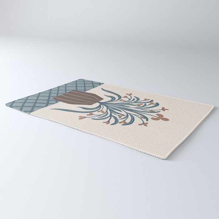Earthy Modern Vase with Florals Rug Gallery Image 3