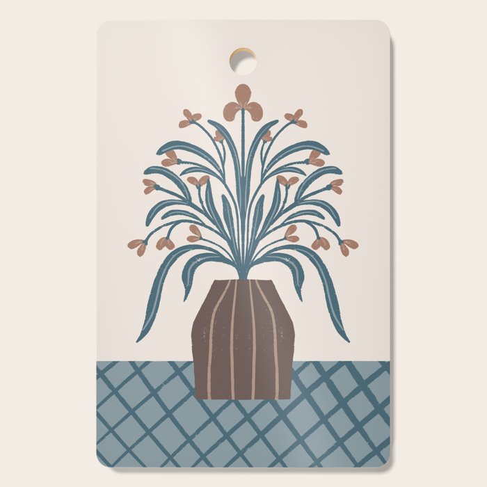 Earthy Modern Vase with Florals Cutting Board Gallery Image 1
