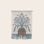 Earthy Modern Vase with Florals Wall Hanging Gallery Image 1