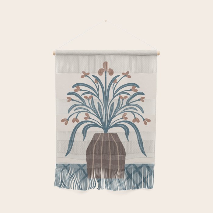 Earthy Modern Vase with Florals Wall Hanging Gallery Image 1