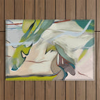 abstract pastel leaves Outdoor Rug Gallery Image 1
