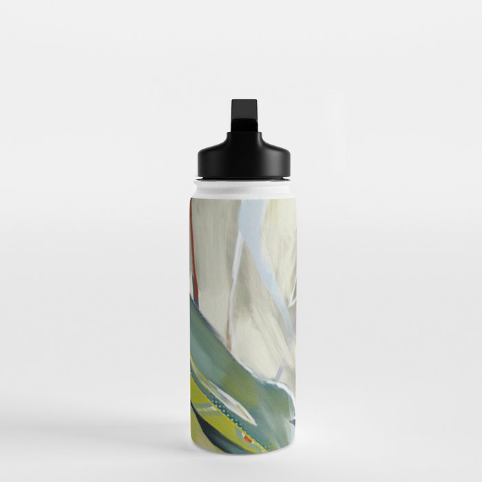 abstract pastel leaves Water Bottle Gallery Image 3