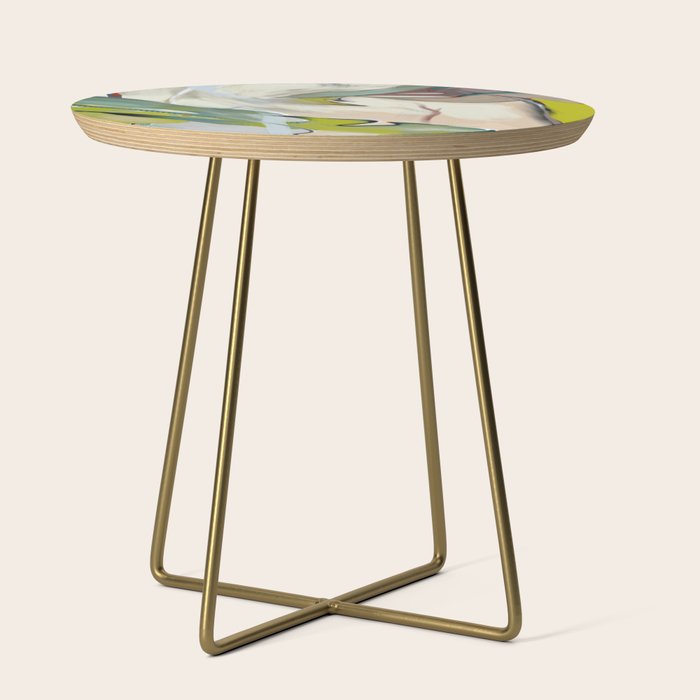 abstract pastel leaves Side Table Gallery Image 1