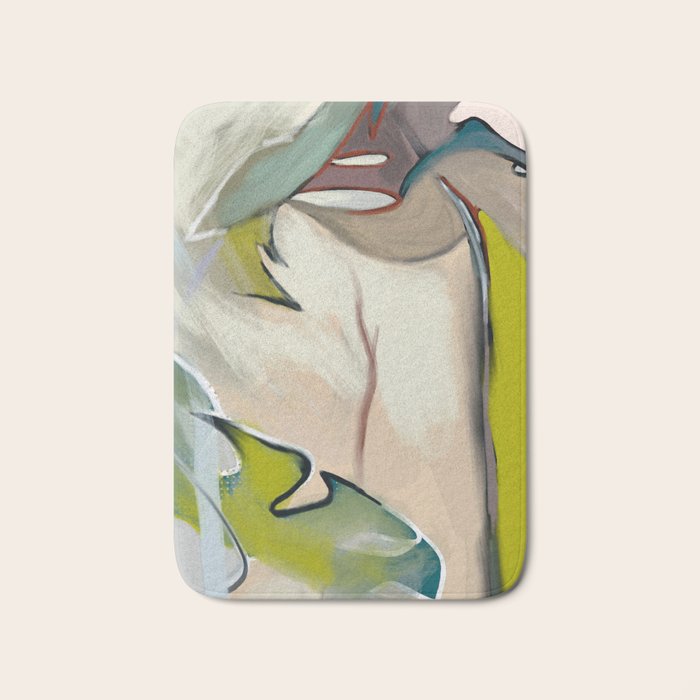 abstract pastel leaves Bath Mat Gallery Image 1