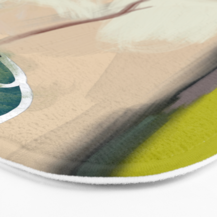abstract pastel leaves Bath Mat Gallery Image 3