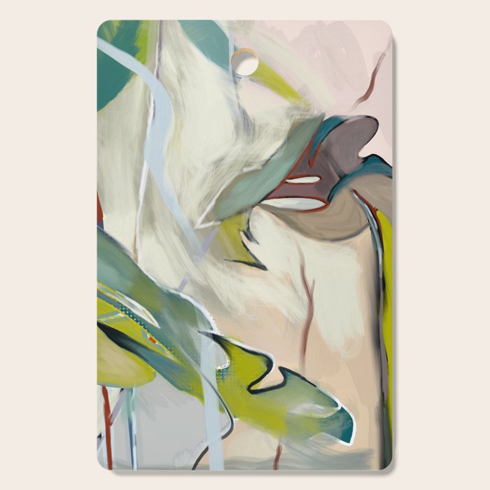abstract pastel leaves Cutting Board Gallery Image 1