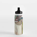 abstract pastel leaves Water Bottle Gallery Image 2