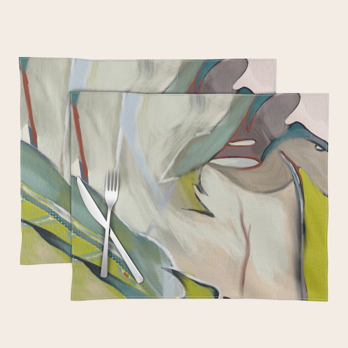 abstract pastel leaves Placemat Gallery Image 1