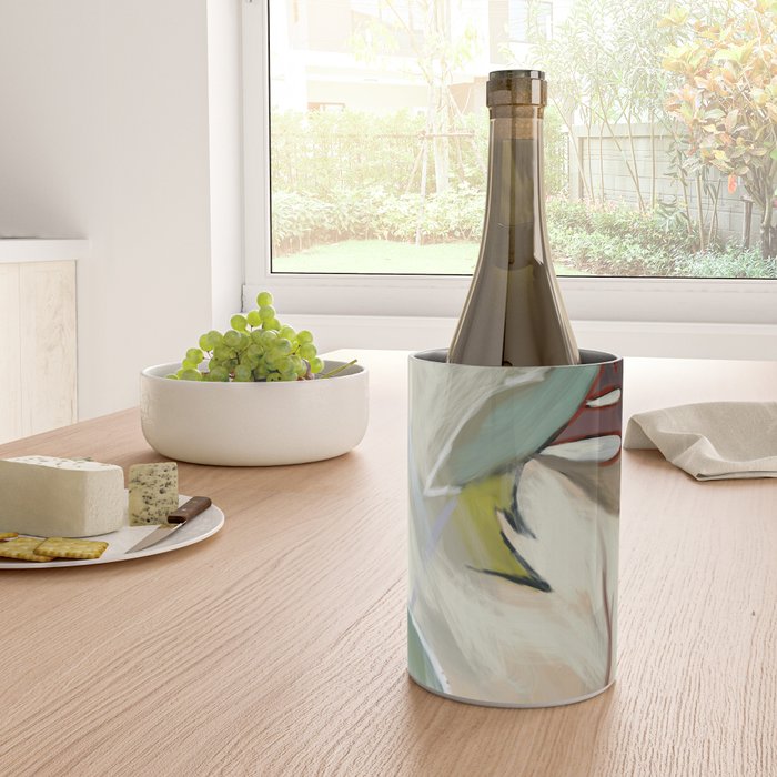 abstract pastel leaves Wine Chiller Gallery Image 4