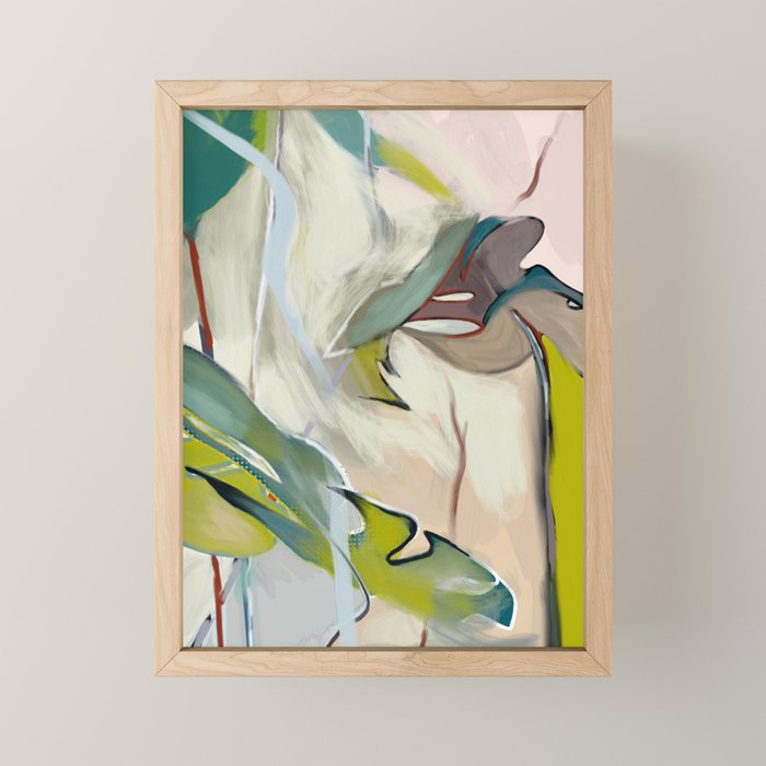 abstract pastel leaves Mini Art Print Gallery Image 1