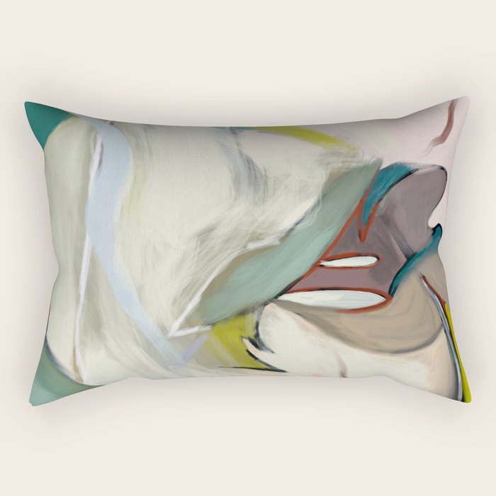 abstract pastel leaves Rectangular Pillow Gallery Image 1