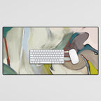 abstract pastel leaves Desk Mat Gallery Image 1