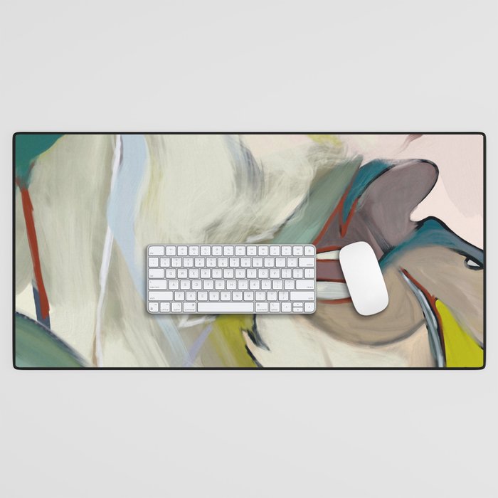 abstract pastel leaves Desk Mat Gallery Image 1