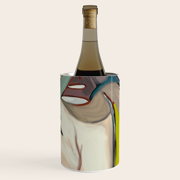abstract pastel leaves Wine Chiller Gallery Image 3