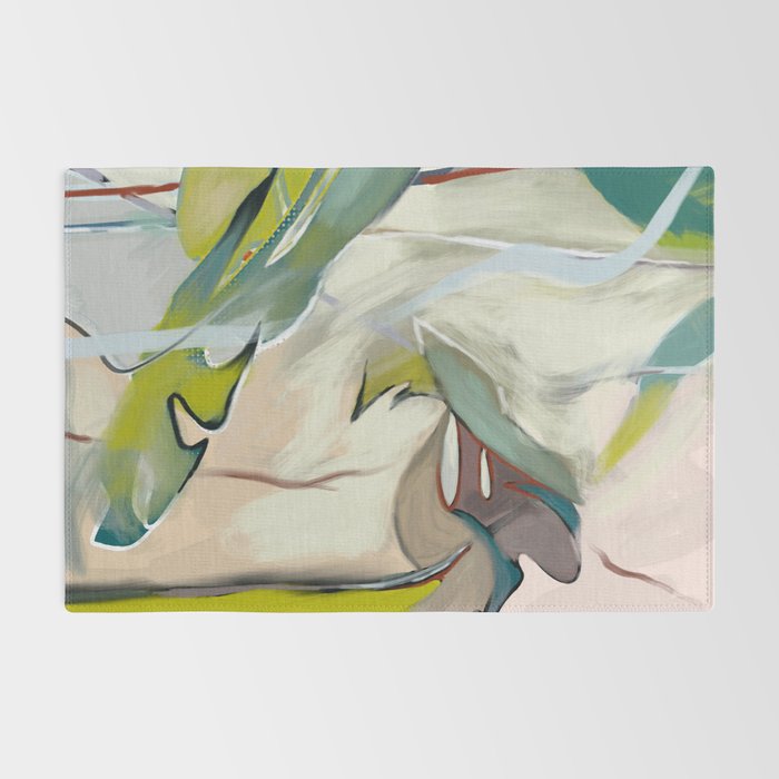 abstract pastel leaves Rug Gallery Image 2