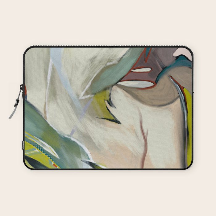 abstract pastel leaves Laptop Sleeve Gallery Image 1