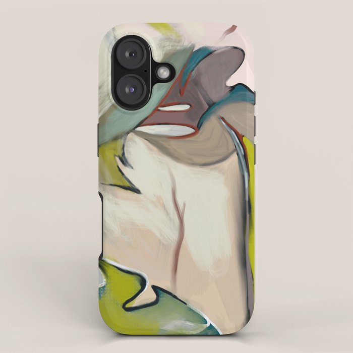 abstract pastel leaves iPhone Case Gallery Image 1