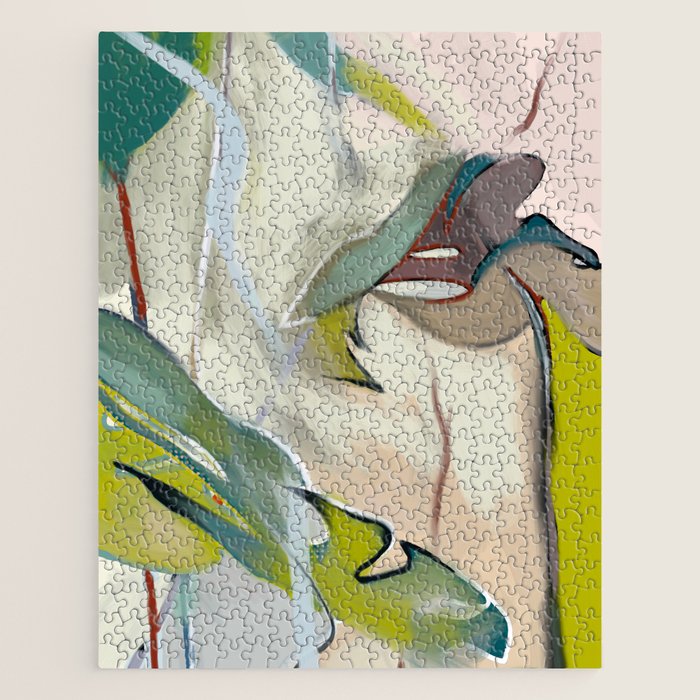 abstract pastel leaves Jigsaw Puzzle Gallery Image 1