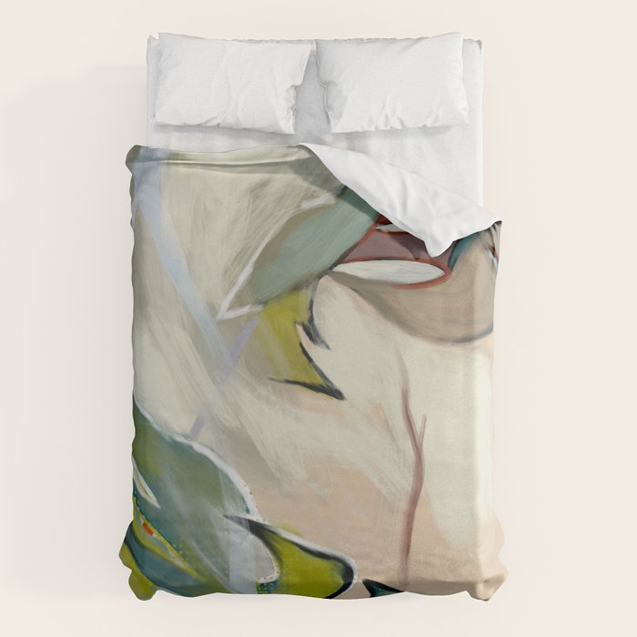 abstract pastel leaves Duvet Cover Gallery Image 6
