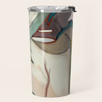 abstract pastel leaves Travel Mug Gallery Image 2