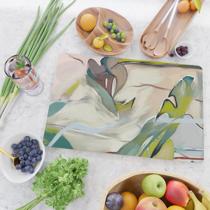 abstract pastel leaves Cutting Board Gallery Image 2