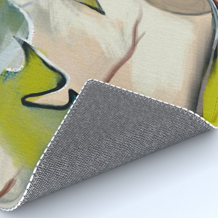 abstract pastel leaves Rug Gallery Image 4