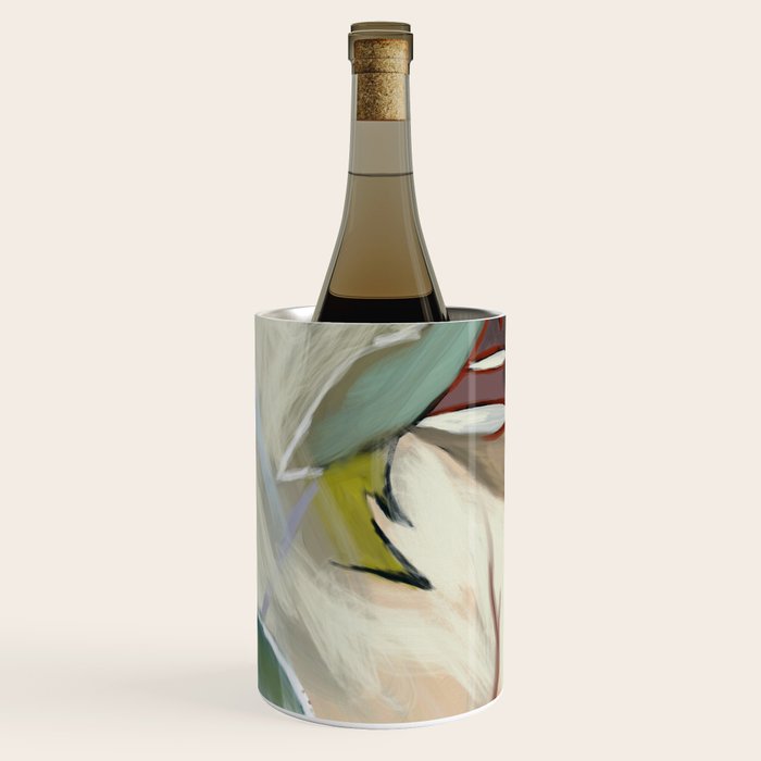 abstract pastel leaves Wine Chiller Gallery Image 1