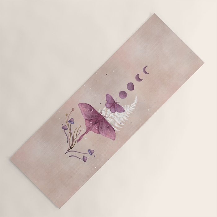 Luna and Emerald - Vintage Pink Yoga Mat Gallery Image 1