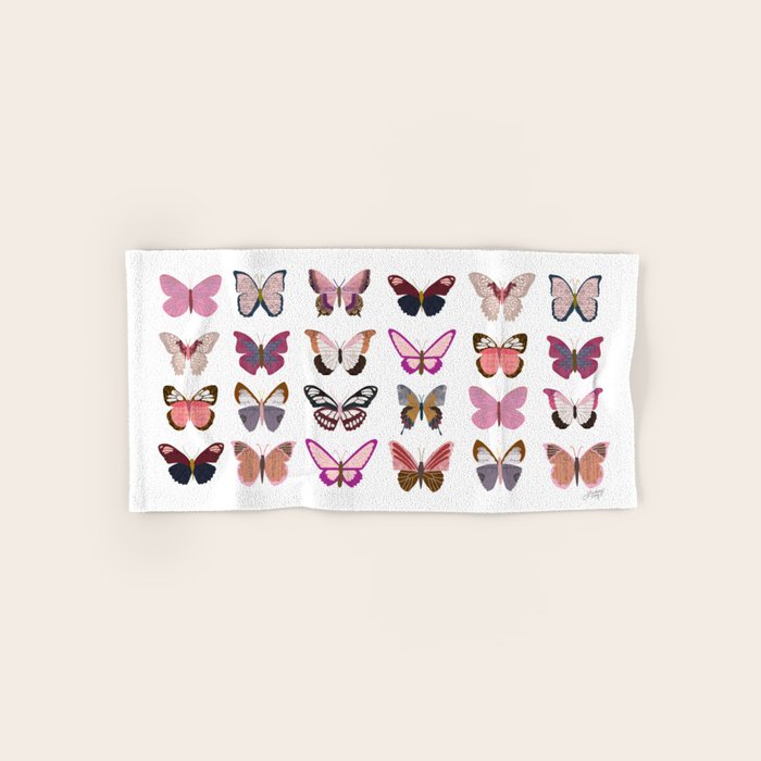 Pink Butterflies Bath Towel Gallery Image 1