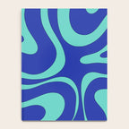 Modern Retro Liquid Swirl Funky Abstract Pattern Bright Blue Aqua Turquoise Notebook Gallery Image 4