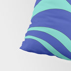 Modern Retro Liquid Swirl Funky Abstract Pattern Bright Blue Aqua Turquoise Pillow Sham Gallery Image 4