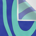 Modern Retro Liquid Swirl Funky Abstract Pattern Bright Blue Aqua Turquoise Wall Tapestry Gallery Image 3
