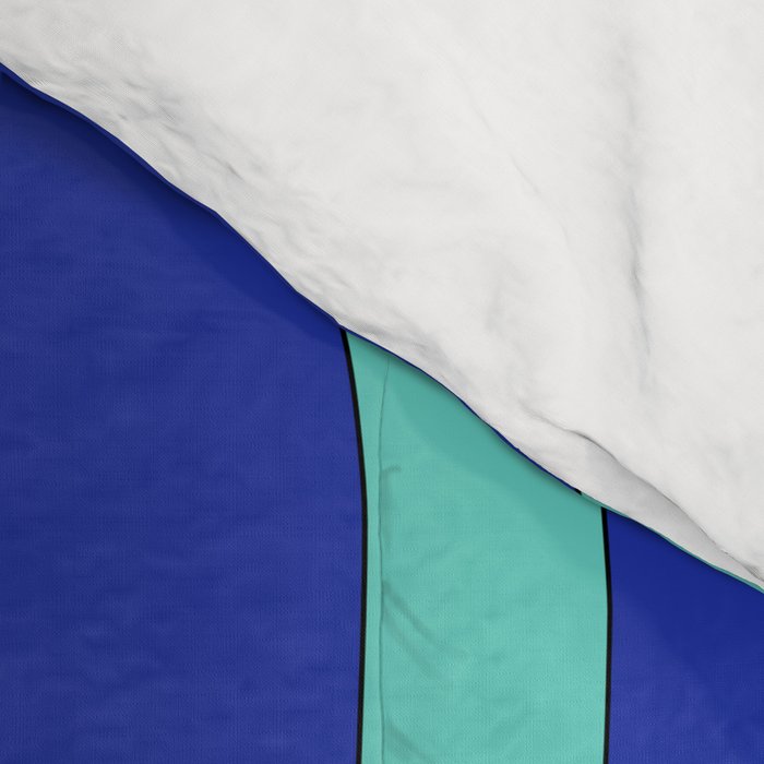 Modern Retro Liquid Swirl Funky Abstract Pattern Bright Blue Aqua Turquoise Comforter Gallery Image 4