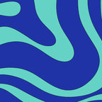 Modern Retro Liquid Swirl Funky Abstract Pattern Bright Blue Aqua Turquoise Coffee Mug Gallery Image 2