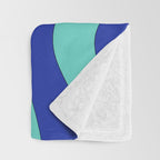 Modern Retro Liquid Swirl Funky Abstract Pattern Bright Blue Aqua Turquoise Throw Blanket Gallery Image 3