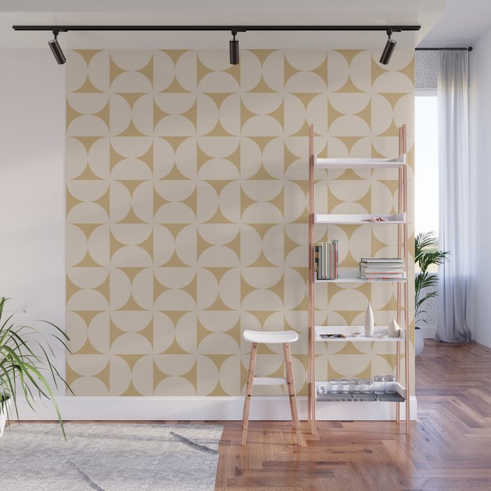 Bauhaus Mid Century Modern Geometric Pattern X Wall Mural Gallery Image 1