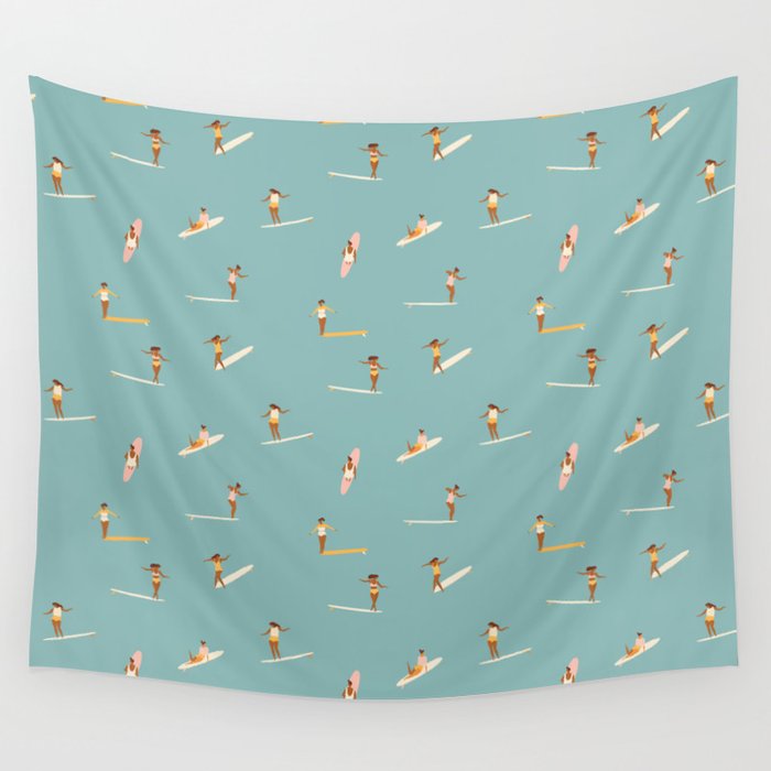 Surf girls Wall Tapestry Gallery Image 4