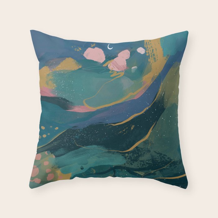 "You Are Worthy" Midnight Background Throw Pillow Gallery Image 6