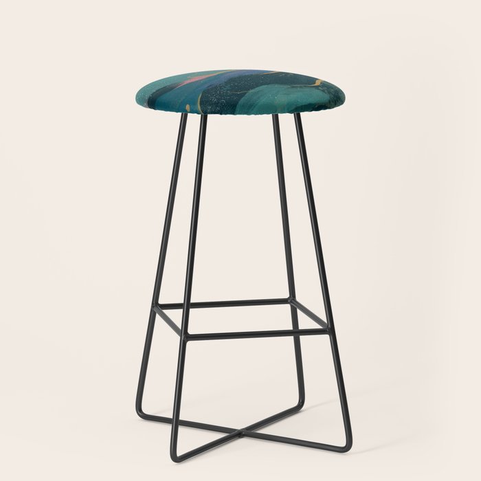 "You Are Worthy" Midnight Background Stool Gallery Image 1