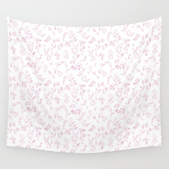 Pink romantic wildflowers Wall Tapestry Gallery Image 4