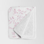 Pink romantic wildflowers Throw Blanket Gallery Image 3