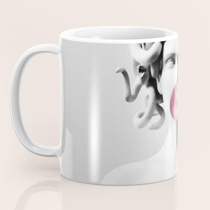 Medusa blowing pink bubblegum bubble II Coffee Mug Gallery Image 3