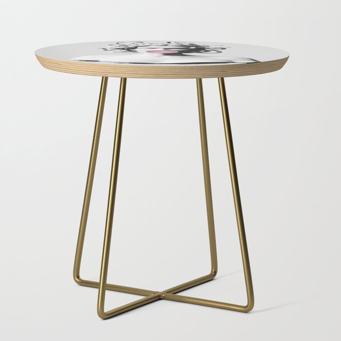 Medusa blowing pink bubblegum bubble II Side Table Gallery Image 1