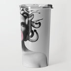 Medusa blowing pink bubblegum bubble II Travel Mug Gallery Image 2